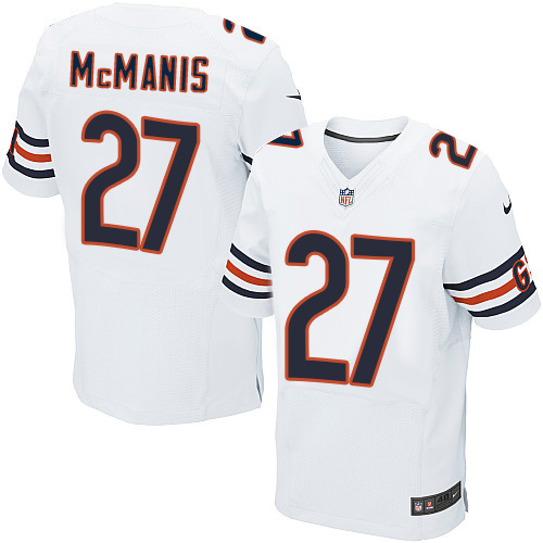 Men's Elite Sherrick McManis Nike Jersey White Road - #27 NFL Chicago Bears